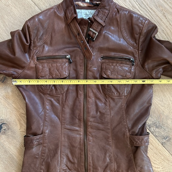 Bod Christensen leather moto jacket, tobacco colour - Picture 2 of 12